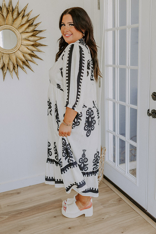 Playa Del Perfection Midi Dress in Cream Curves Image 3