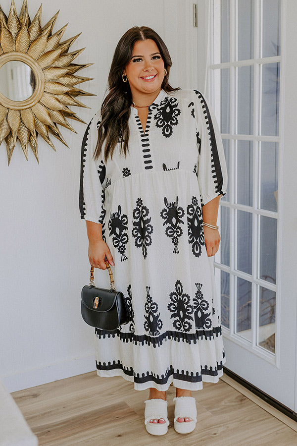 Playa Del Perfection Midi Dress in Cream Curves Image 1