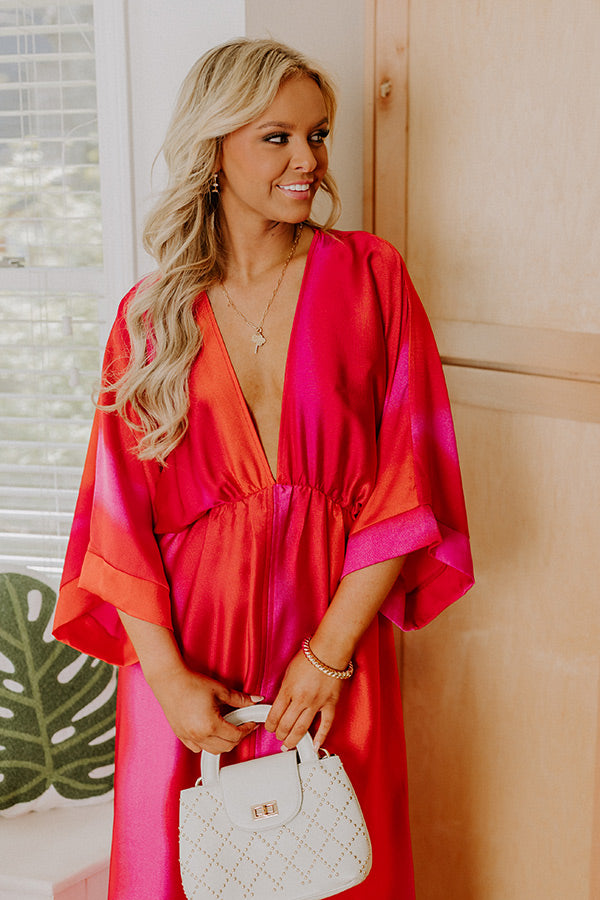 Ocean Whimsy Satin Maxi Dress Image 3   