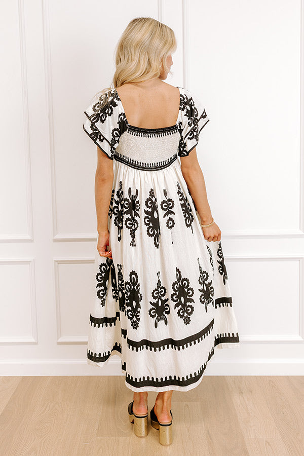 Bungalow Party Smocked Midi Dress in Cream Image 5