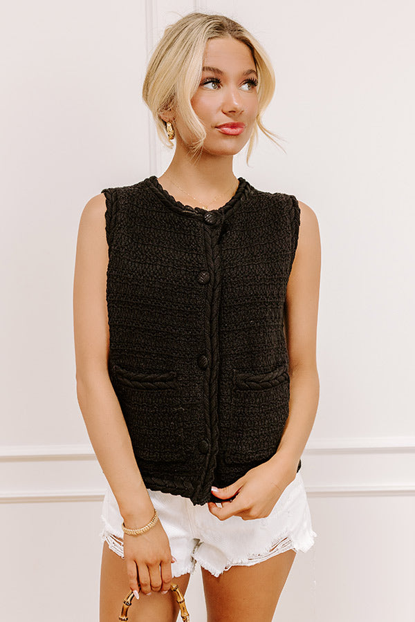 Pier Cafe Cutie Knit Top in Black Image 1