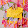 Sunny Refresh Woven Clutch in Yellow Image - 1