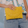 Sunny Refresh Woven Clutch in Yellow Image - 1