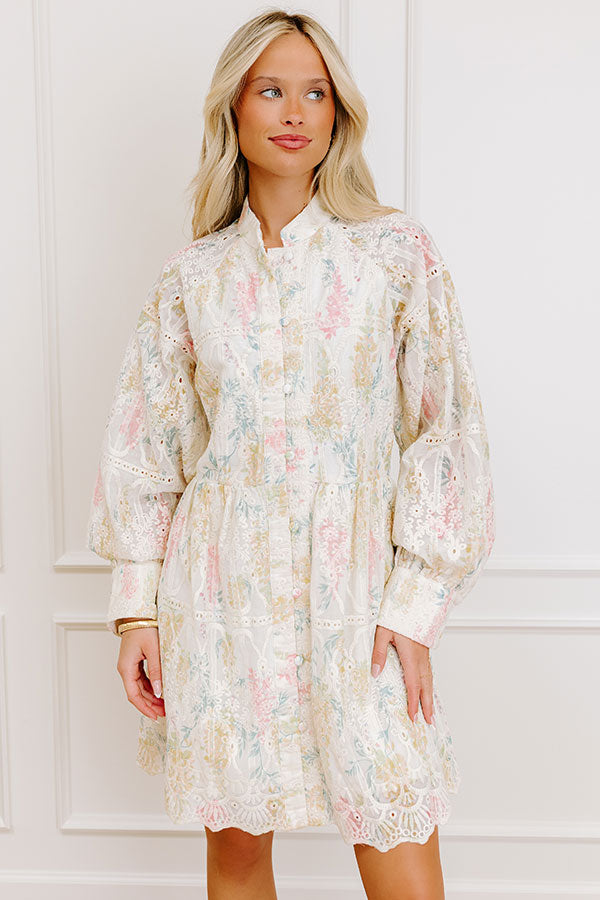 Honey Haze Floral Eyelet Mini Dress Image 1
