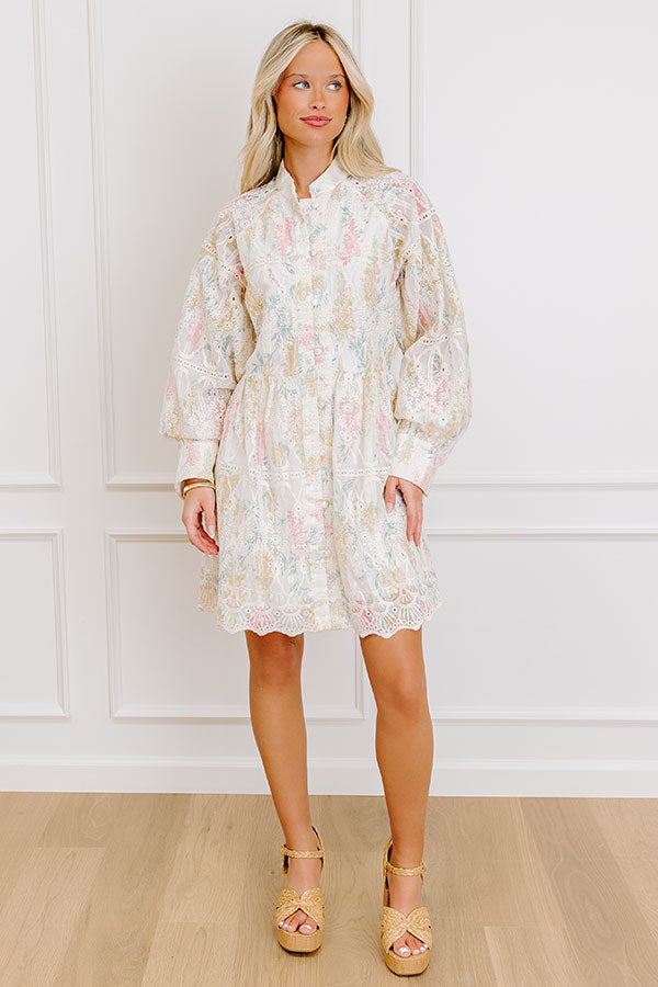 Honey Haze Floral Eyelet Mini Dress Image 2