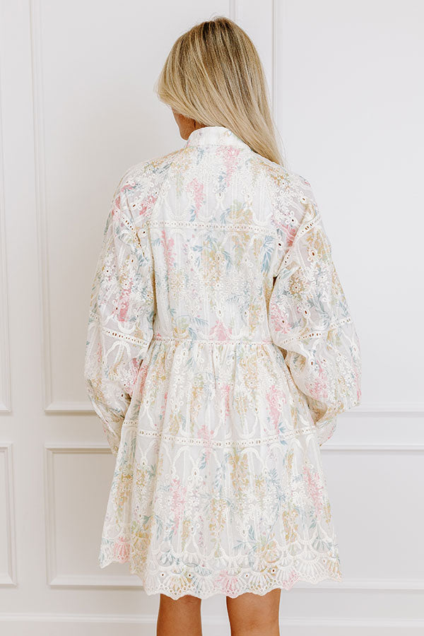 Honey Haze Floral Eyelet Mini Dress Image 4