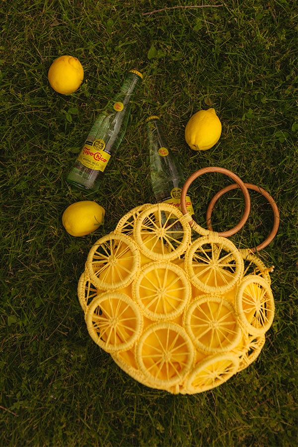 Coastal Charm Woven Tote in Yellow