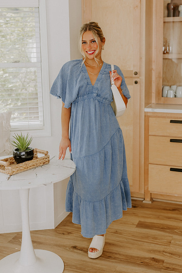 Pursuit Of Happiness Midi Dress in Blue S / Blue Pursuit Of Happiness Midi Dress in Blue S / Blue