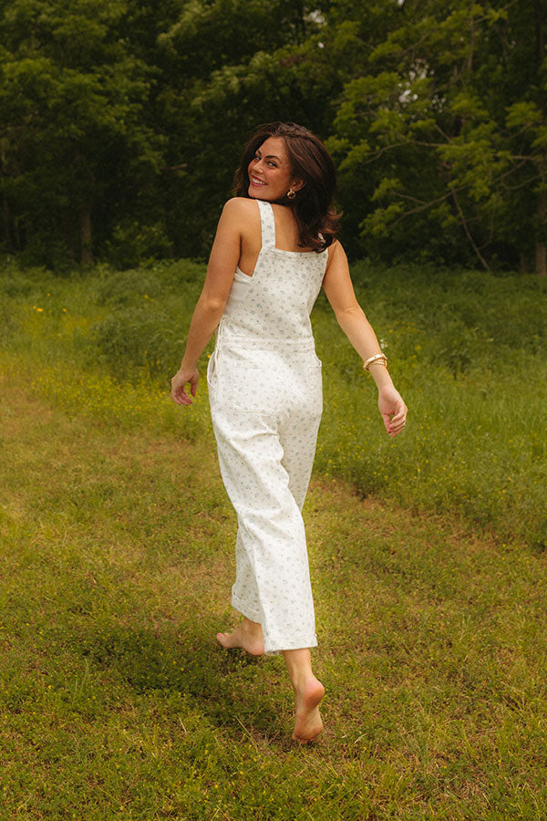 Picking Flowers Denim Overalls Image - 1