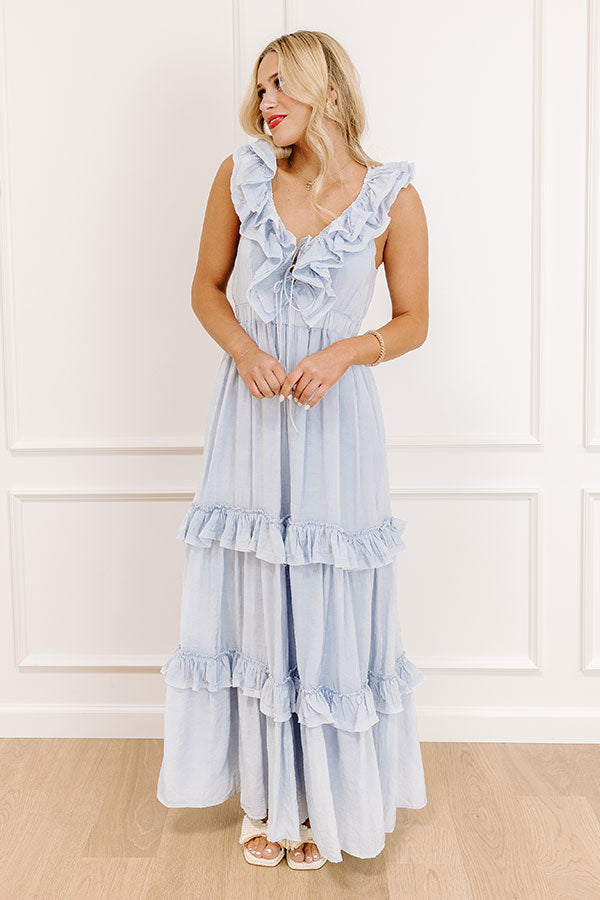 front tie dress maxi Tie-Front Tiered Maxi Dress
