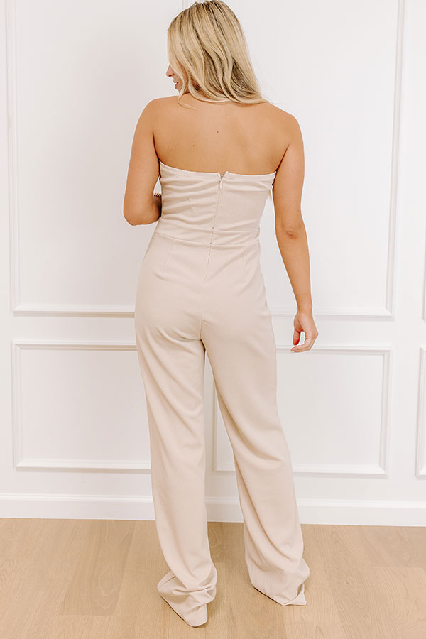 Gala Charm Jumpsuit in Beige Image 4