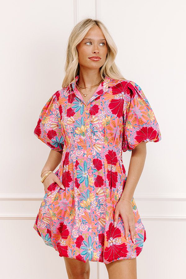 Vacay Cocktails Floral Mini Dress Image 1 pink Sonoma Charm Floral Midi Dress 