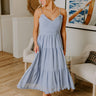 Sweet And Gentle Chiffon Midi Dress in Airy Blue Image 1