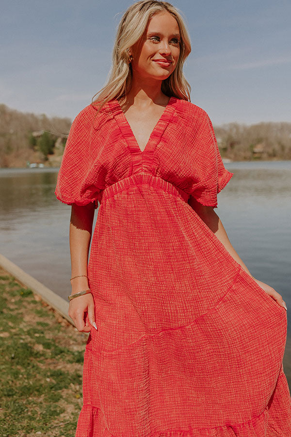 Pursuit Of Happiness Midi Dress in Red Image 2