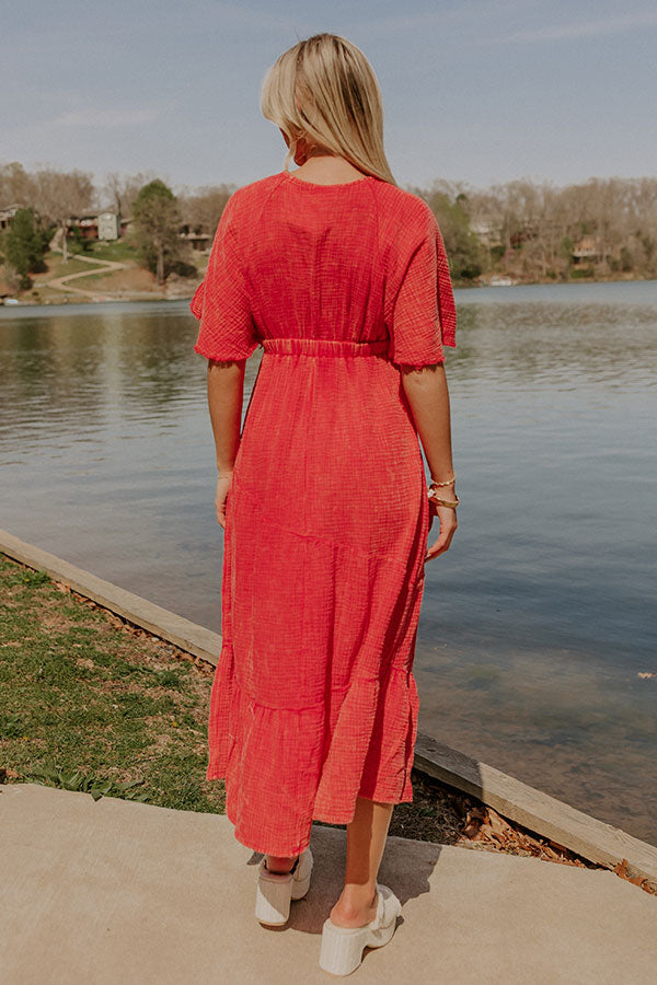 Pursuit Of Happiness Midi Dress in Red Image 4