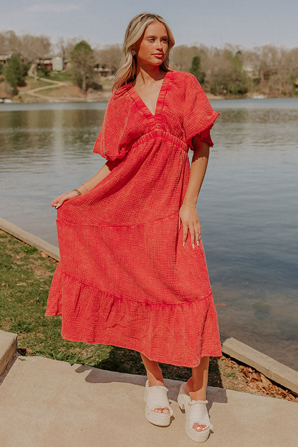 Pursuit Of Happiness Midi Dress in Red Image 5