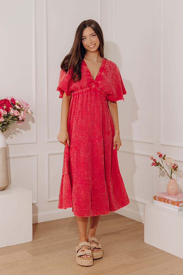 Pursuit Of Happiness Midi Dress in Red Image - 1