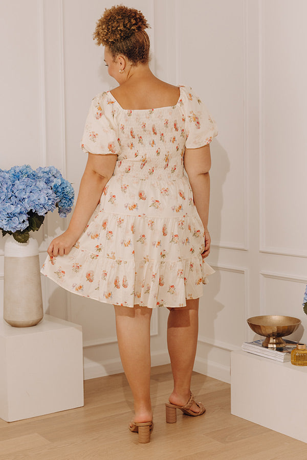 French Villa Floral Smocked Mini Dress Curves Image - 4