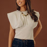 Cocktails And Chit Chat Ribbed Top in Oatmeal Image - 1