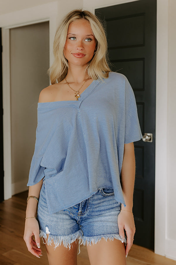 Casual Hangout Tee in Airy Blue Image 1