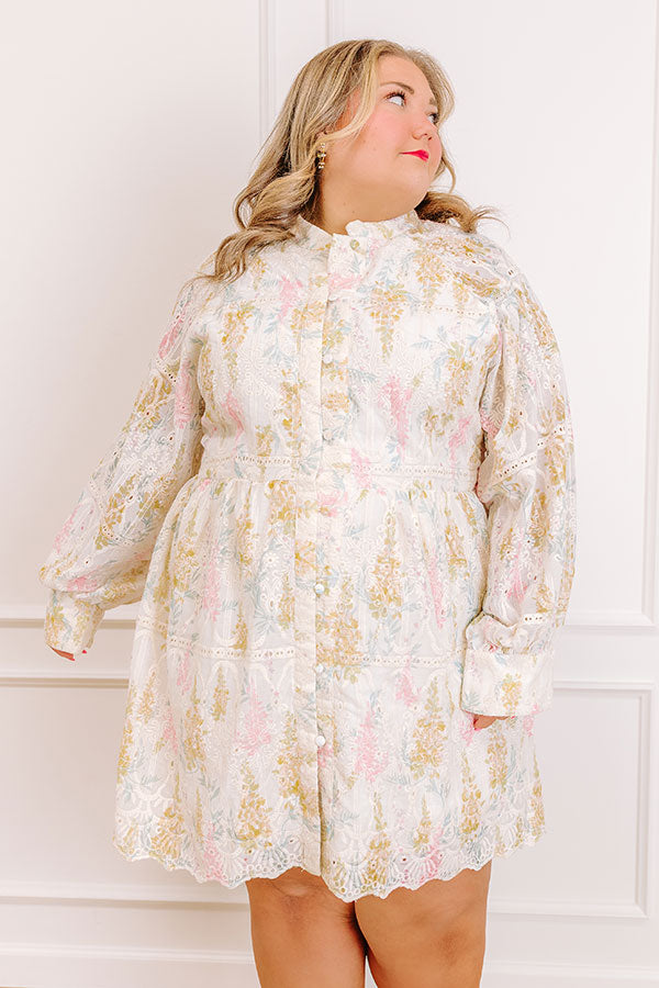 Honey Haze Floral Eyelet Mini Dress Curves Image 2