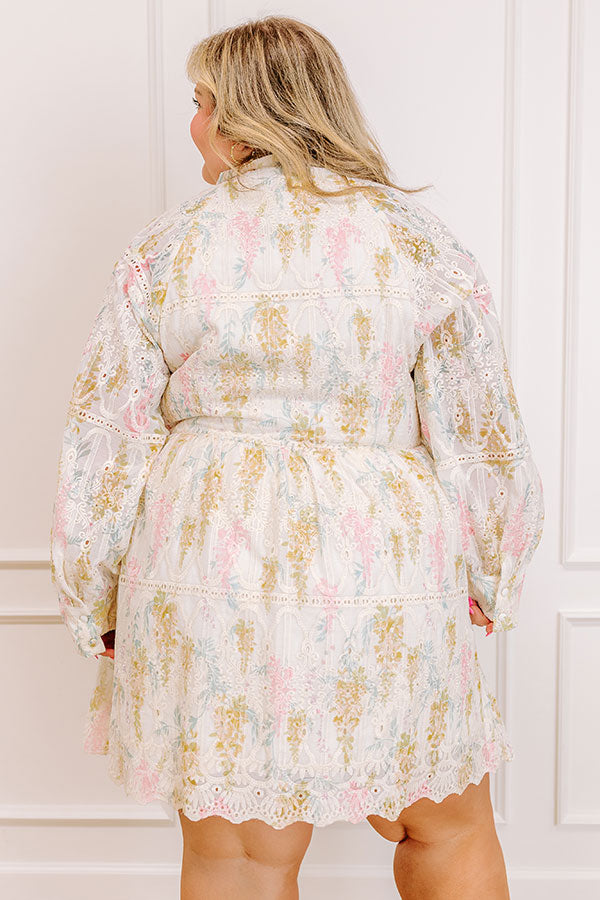 Honey Haze Floral Eyelet Mini Dress Curves  Impressions Online Boutique