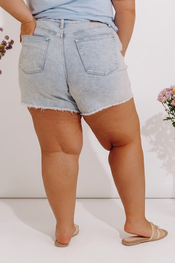 JUDY BLUE Brooklyn High Waist Mineral Wash Shorts Curves Image - 4