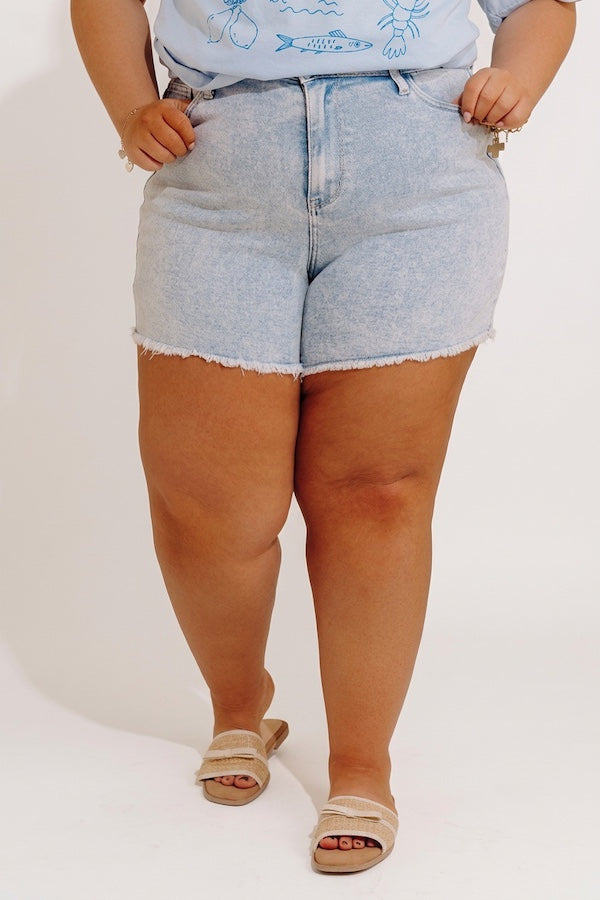 JUDY BLUE Brooklyn High Waist Mineral Wash Shorts Curves Image - 3