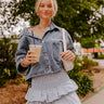 First Class Chic Denim Button Up Image - 1