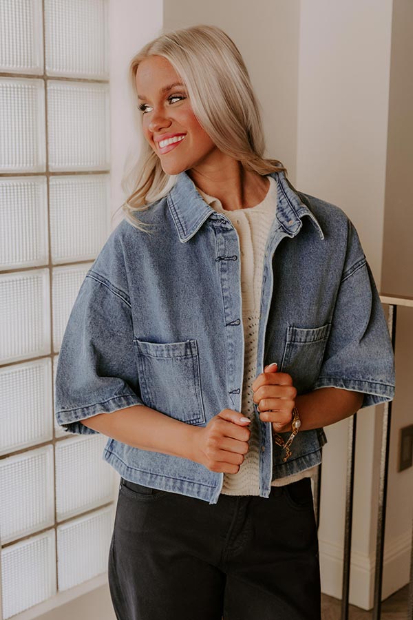 First Class Chic Denim Button Up