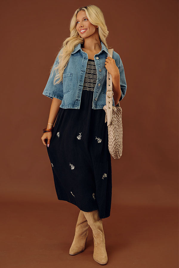 First Class Chic Denim Button Up Image - 2