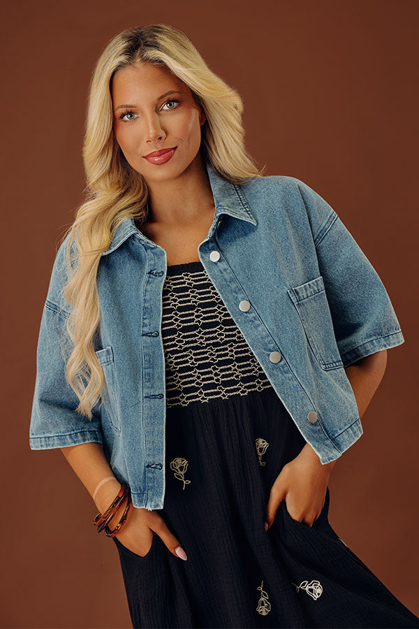 First Class Chic Denim Button Up Image - 1
