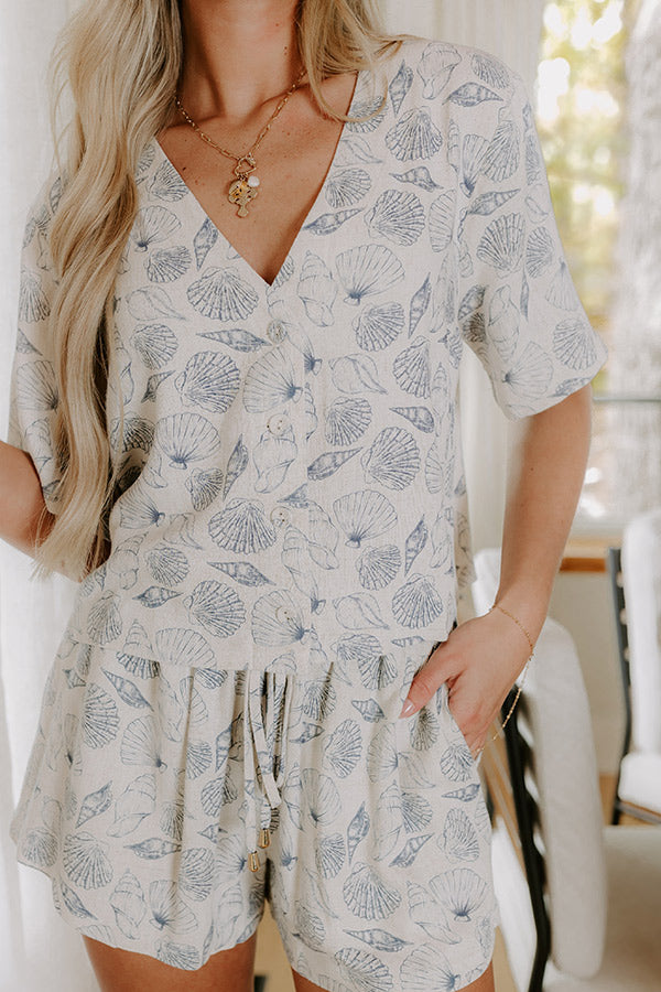 Beachcomber Linen-Blend Button Down Top Image 3