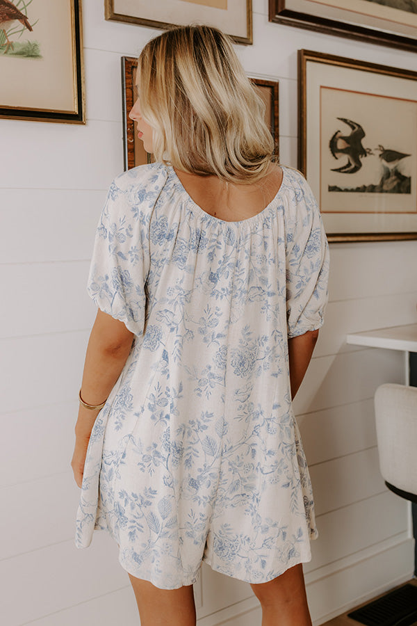 English Garden Linen-Blend Romper Image 4