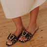 The Piper Leopard Sandal in Brown Image - 1