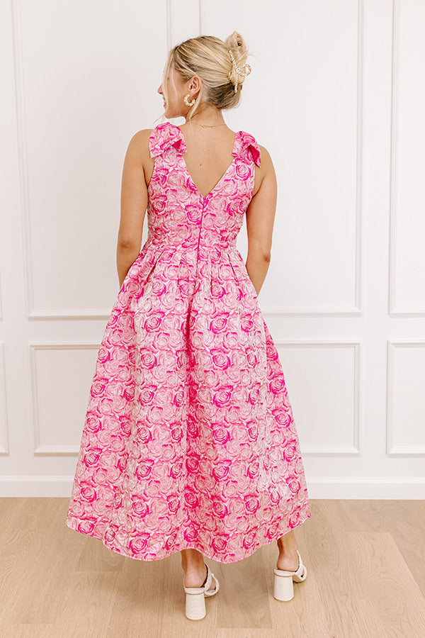 Twilight Garden Jacquard Midi Dress in Pink Image 5 pink Sonoma Charm Floral Midi Dress 