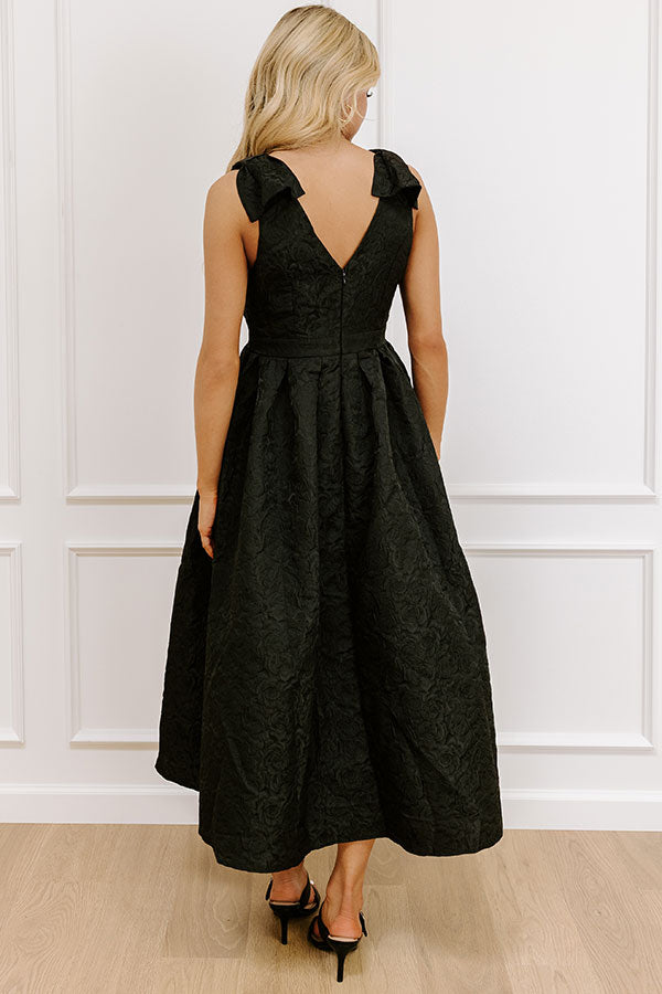 Twilight Garden Jacquard Midi Dress in Black – Impressions Online Boutique