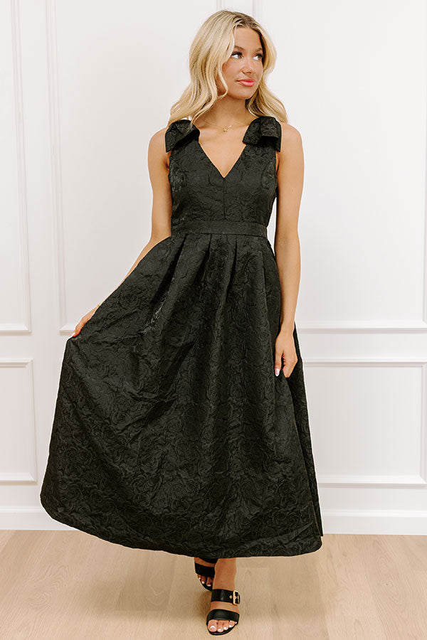 black jacquard bridesmaid dress Leahenmo Black Textured Floral Jacquard Prom Dress