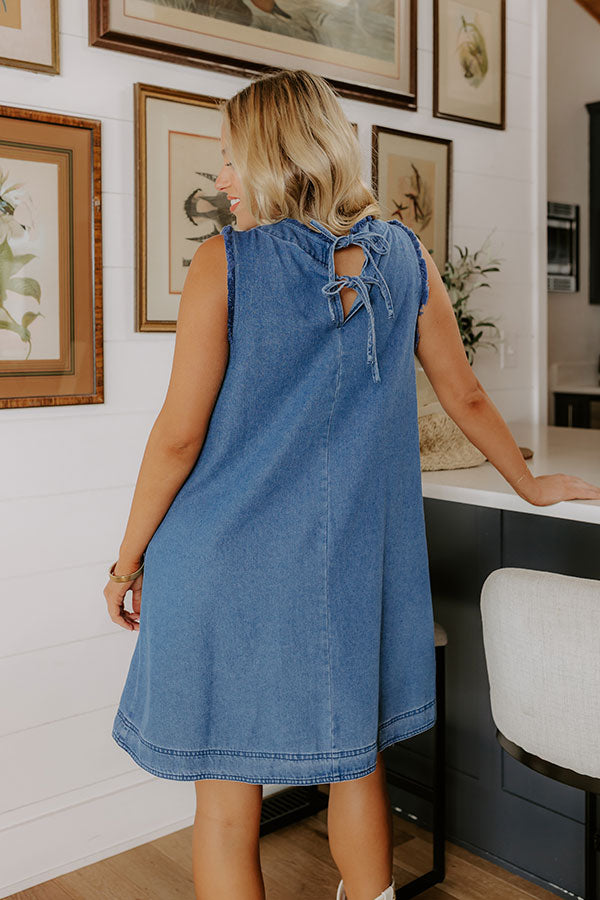 Dockside Happiness Denim Mini Dress S / Denim medium wash Dockside Happiness Denim Mini Dress S / Denim medium wash