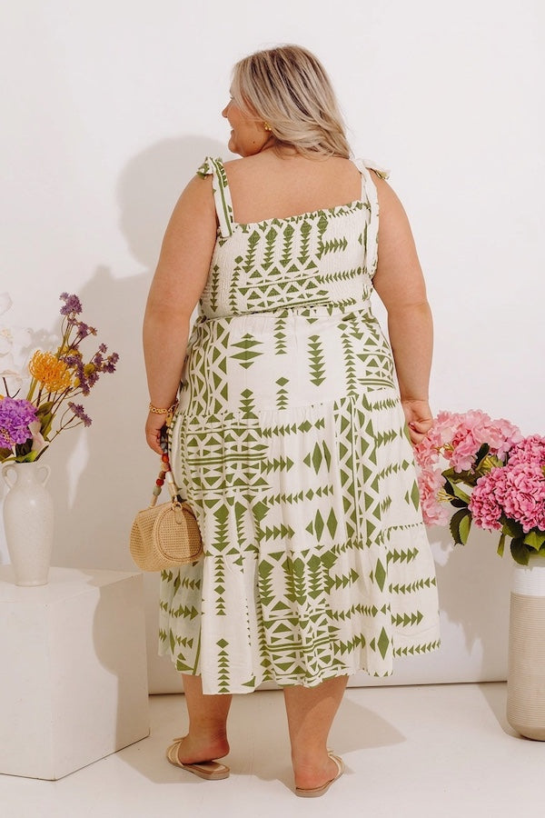 Sweet Smile Smocked Midi Dress Curves Image - 4