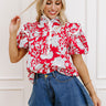 Sunday Chic Floral Top in Red Image 1