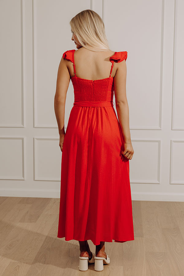 Haute In Here Linen-Blend Maxi Dress Image - 5