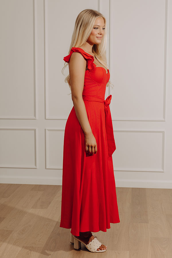 Haute In Here Linen-Blend Maxi Dress Image - 4