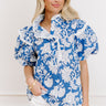 Sunday Chic Floral Top in Blue Image - 1