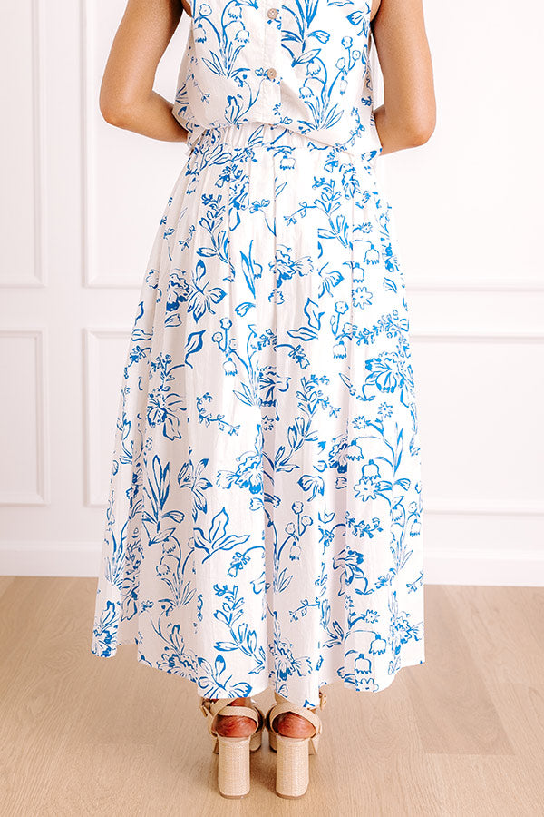 Chic and Serene High Waist Floral Maxi Skirt Image 5