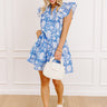 Garden Glance Floral Mini Dress in Blue Image 1
