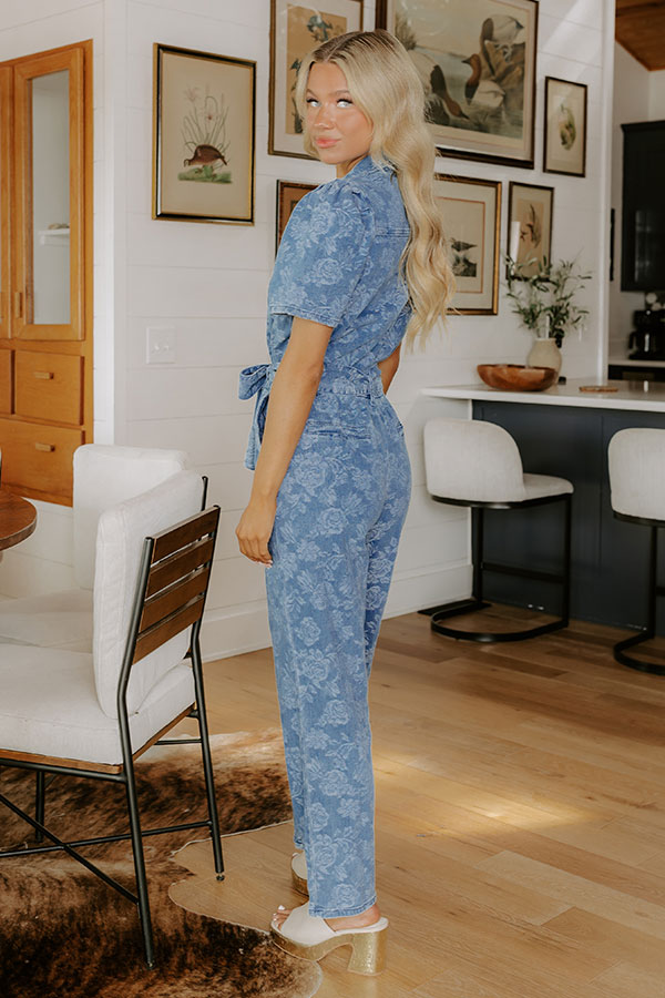Garden Galore Denim Jacquard Jumpsuit Image 3