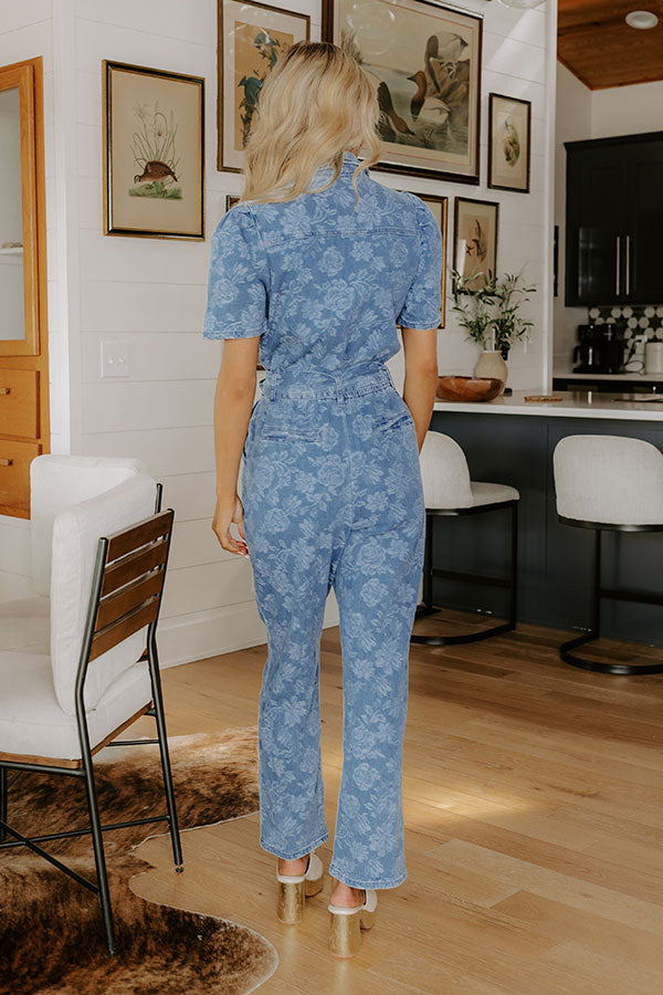 Garden Galore Denim Jacquard Jumpsuit Image 4