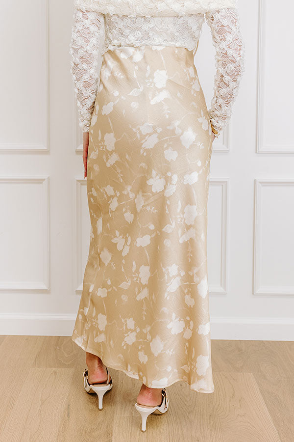 The Faith High Waist Satin Midi Skirt Image 4   