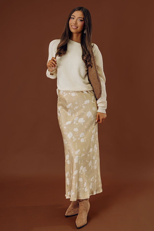 The Faith High Waist Satin Midi Skirt